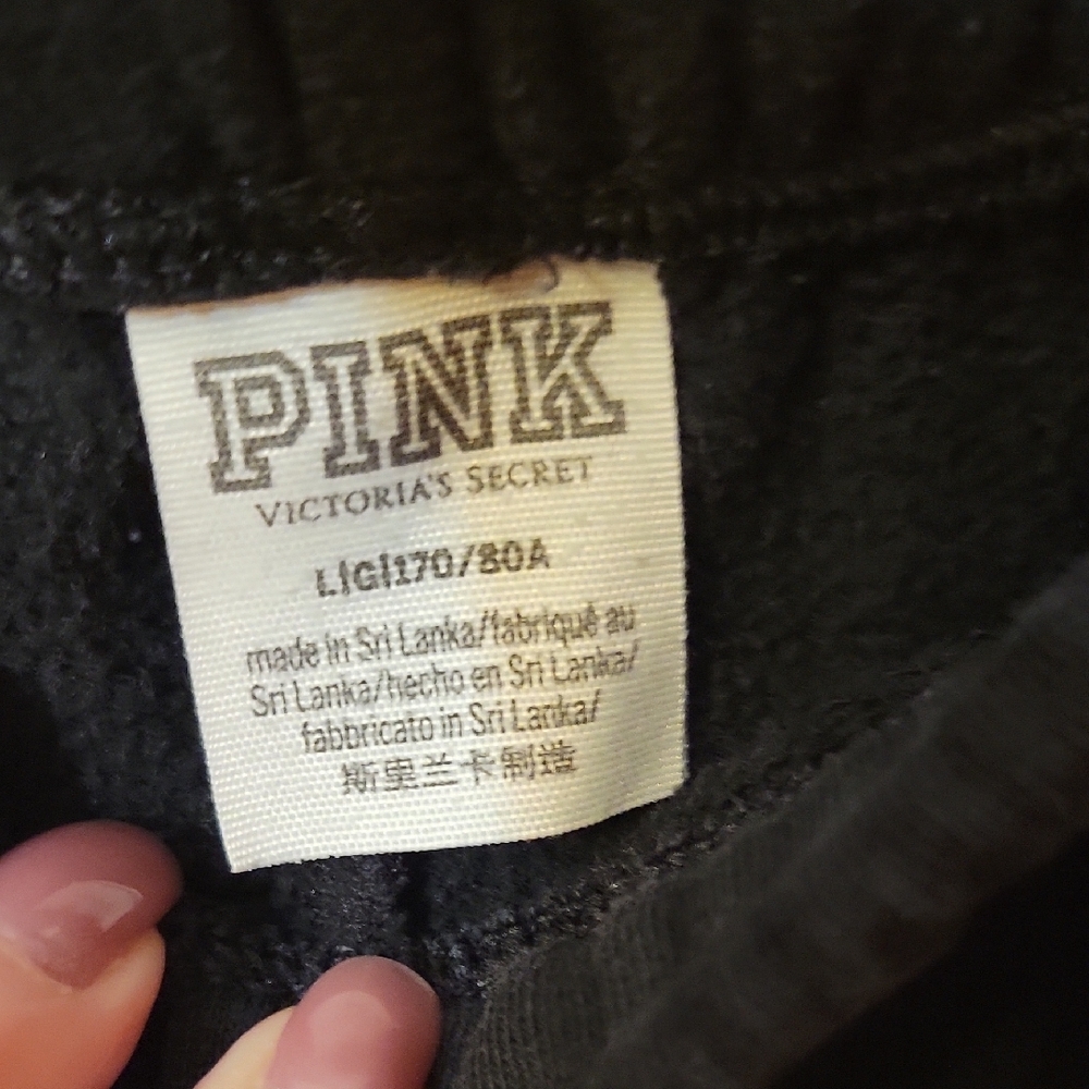PINK Victoria's Secret Black Logo Jogger Sweatpants - Picture 2 of 3
